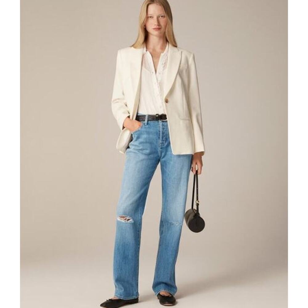 J.Crew '84 Slouchy‎ Distressed Relaxed Fit Jeans Medium Blue Size 26